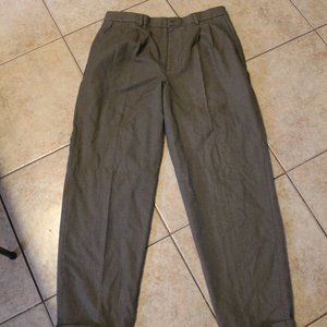 Axcess Men Dress Pants Slacks Size 36/32 Gray/Green Pleated Cuffed (121)